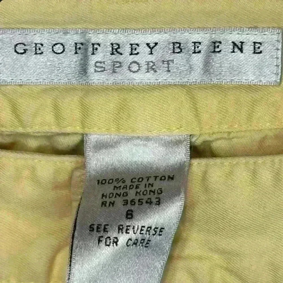 Geoffrey Beene Sport Women's Yellow Capri Pants Size 6 Casual - Picture 3 of 4